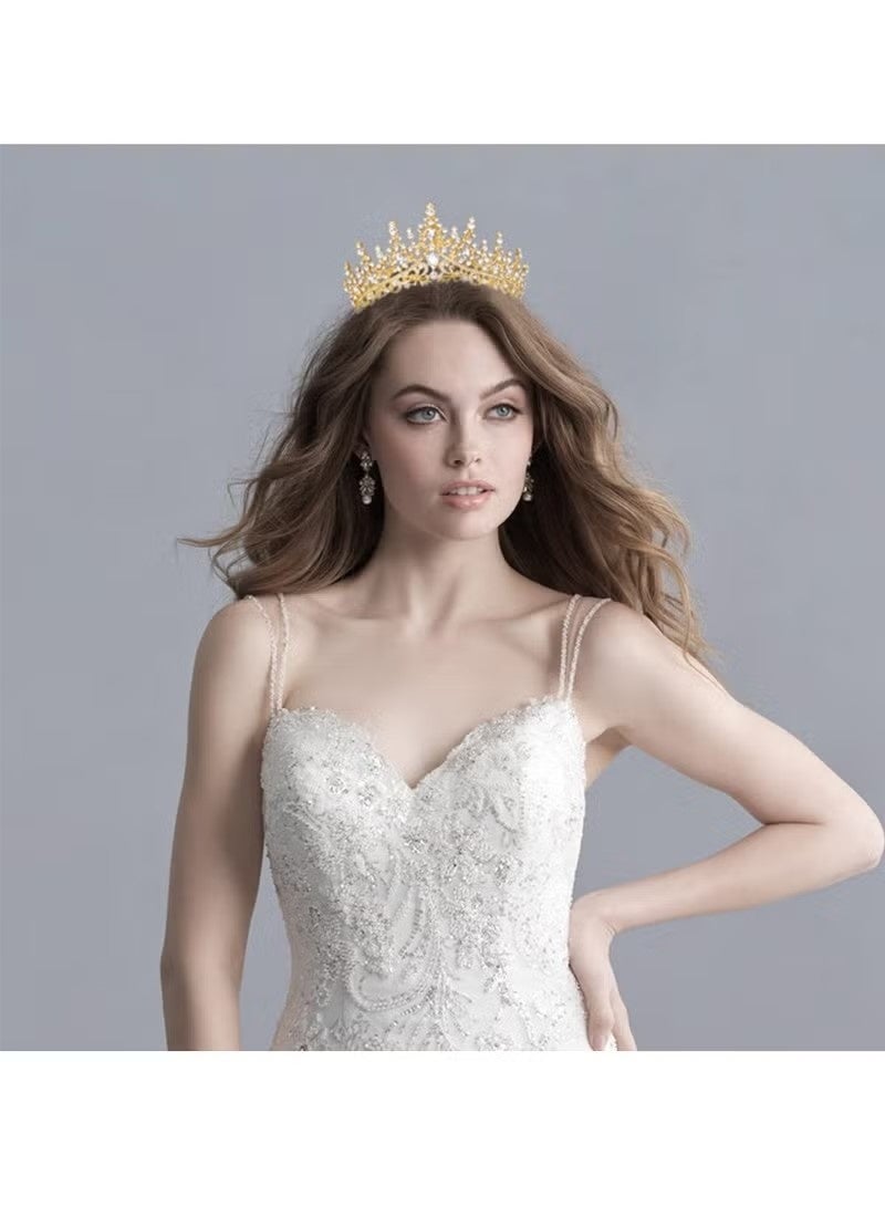 Gold Tiara for Women，Queen Crown Wedding Tiaras and Crown Princess Crown for Girl Birthday Party - Image 2