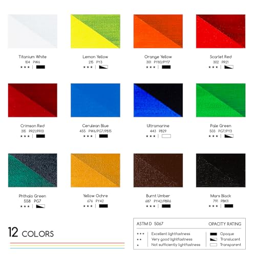 MEEDEN Beginners Acrylic Paint Set 12 Colors 12ml041 fl oz Heavy Body Art Craft Paints NonToxic Rich Pigment Hobbists Halloween Pumpkin Painting for Adults on Canvas Wood Fabric - Image 3
