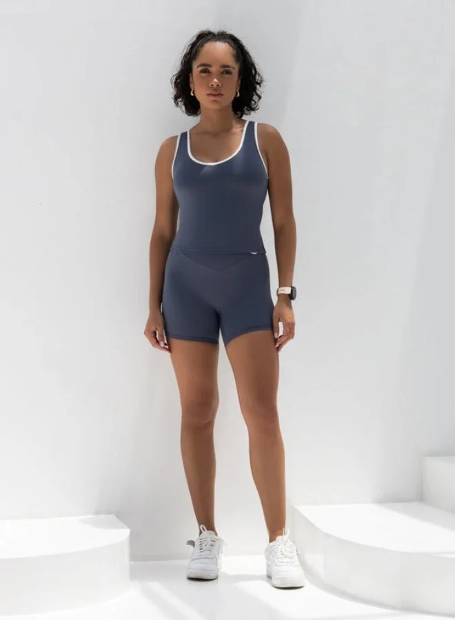 Mohuki Blue Grey Contour Active Tank for Women | Best Price UAE