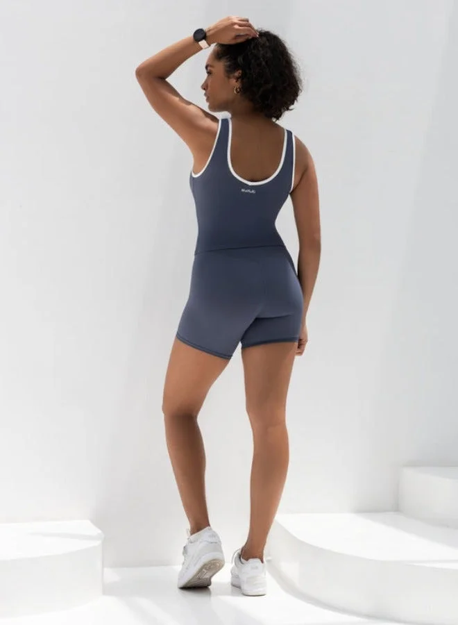 Mohuki Blue Grey Contour Active Tank for Women | Best Price UAE