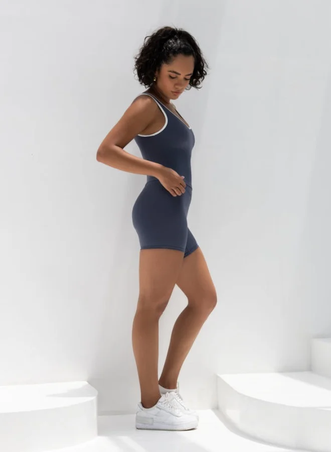 Mohuki Blue Grey Contour Active Tank for Women | Best Price UAE