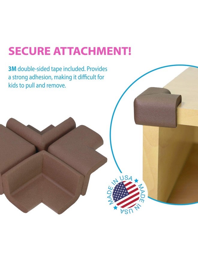 KidKusion Table Cushion | Made in USA | 16 Feet Edge + 4 Corners | Brown | Baby Proof Furniture Edge and Corner Guards - Image 3