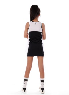 ANJA Girls' Black and White Sport Dress with Skirt – Breathable  - Image 3