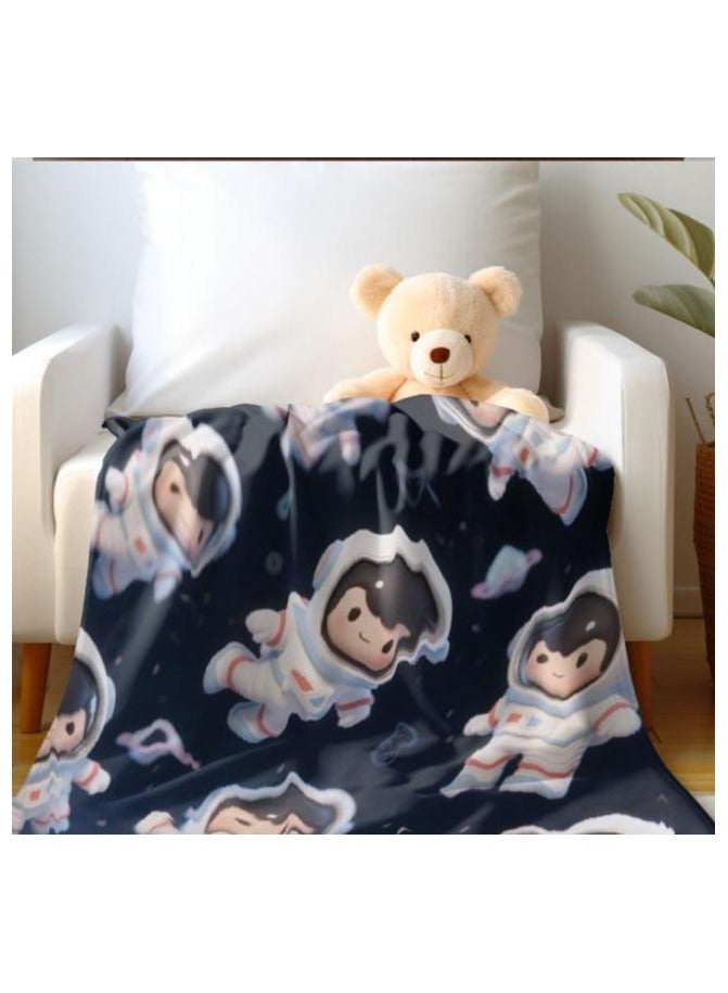 عام بطانية رقيقة من الفانيلا الكرتونية للأطفال أو الطلاب (دافئة ومريحة ومناسبة للنوم والألعاب) 100 سم * 150 سم - Image 1