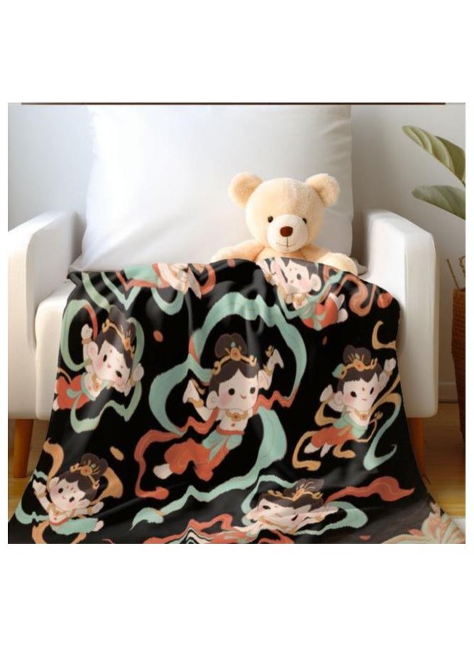 Children's or student cartoon flannel thin blanket (warm and comfortable, suitable for sleep, games) 100cm*150cm - 481