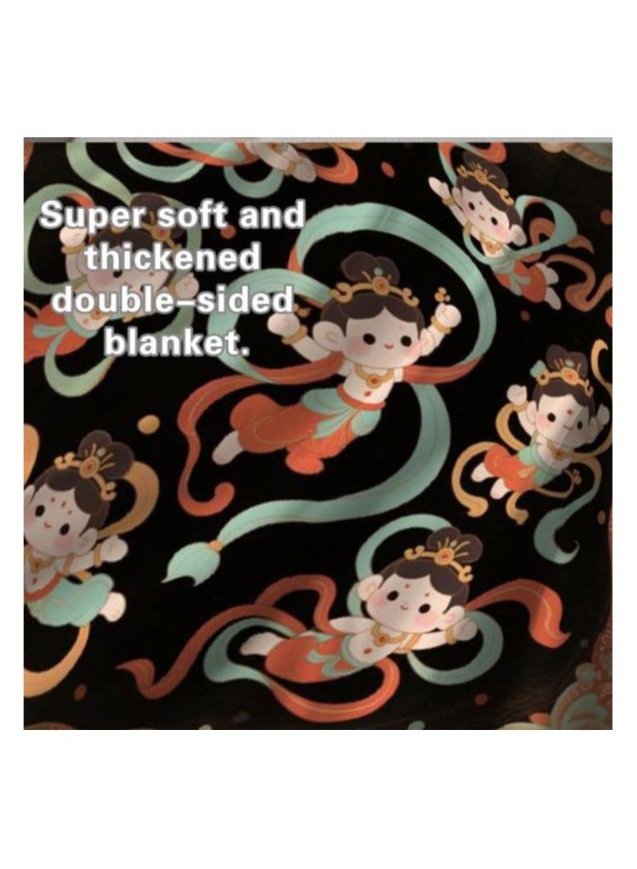 Children's or student cartoon flannel thin blanket (warm and comfortable, suitable for sleep, games) 100cm*150cm - 481