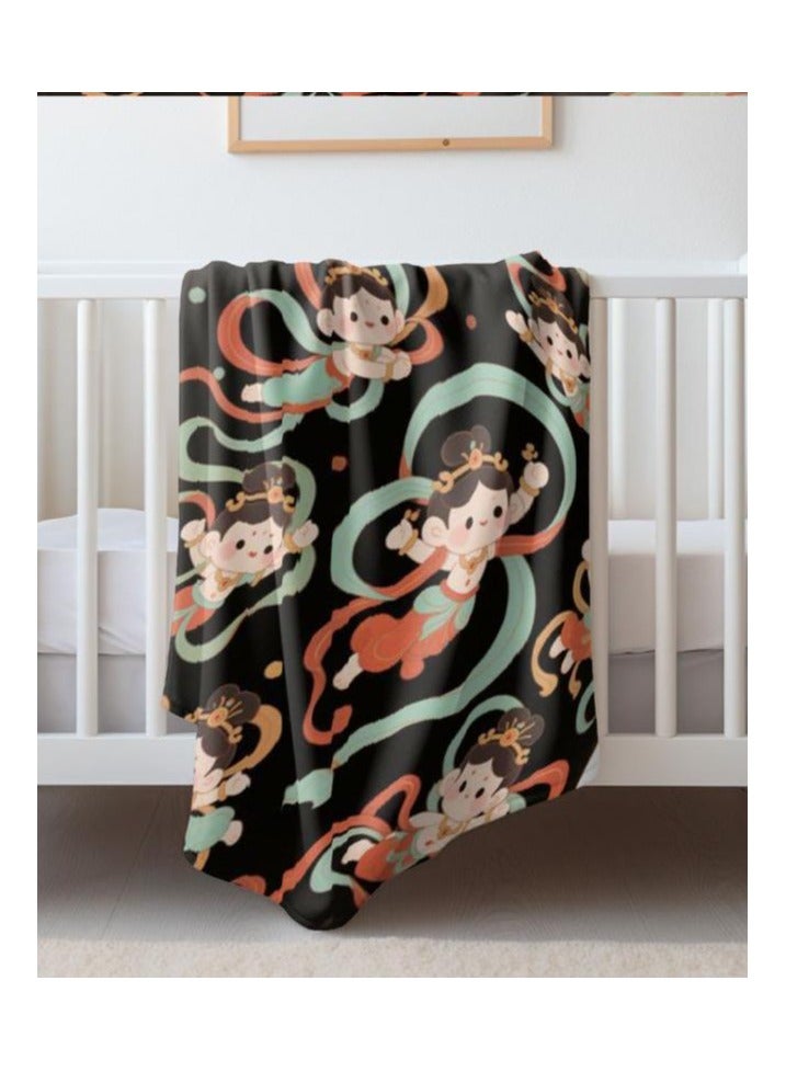 Children's or student cartoon flannel thin blanket (warm and comfortable, suitable for sleep, games) 100cm*150cm - 481