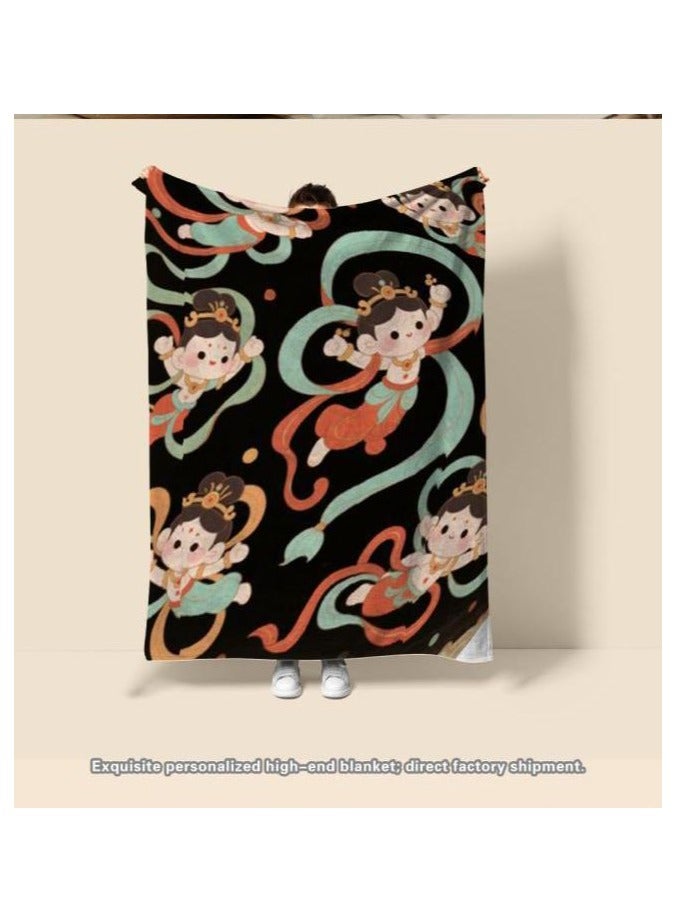 Children's or student cartoon flannel thin blanket (warm and comfortable, suitable for sleep, games) 100cm*150cm - 481