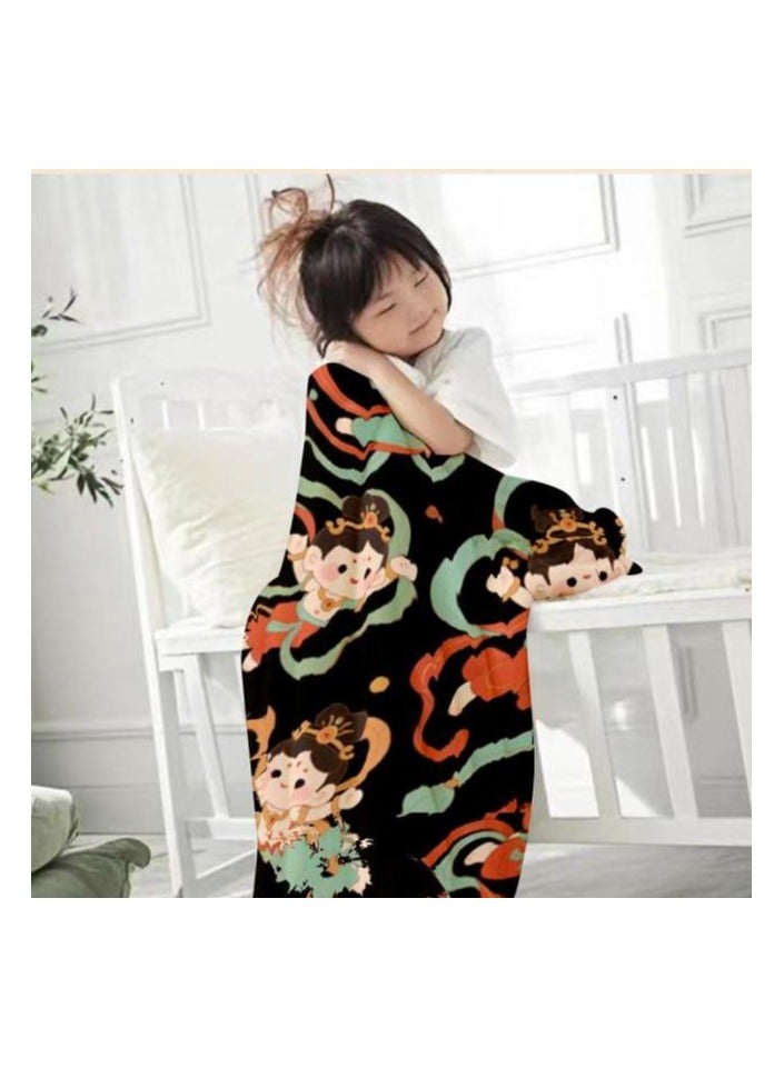 Children's or student cartoon flannel thin blanket (warm and comfortable, suitable for sleep, games) 100cm*150cm - 481
