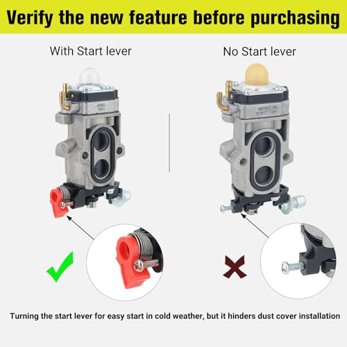 Butom 150BT 350BT Carburetor for RedMax EBZ8500 EBZ8000 EBZ8050 Husqvarna 580BTS 580BFS 350BF 180BT 180BF 150BF WYA-44 505183101 521631601 Backpack Blower Leaf Blower Carb with Start Lever - Image 4