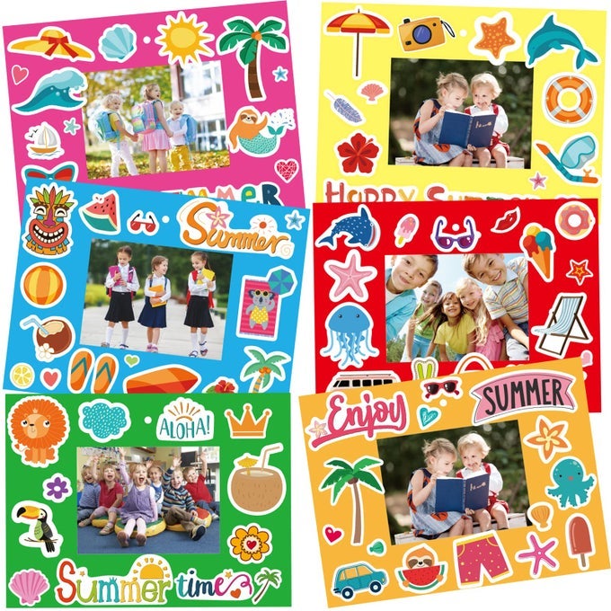 30 Packs Summer Back to School Picture Frame Craft Kits for Kids Home Classroom School Activities Decorations Supplies
