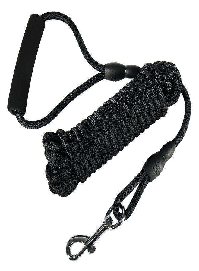 Vivifying Floating Long Dog Leash, 20ft Dog Training Leash, Check Cord Rope Lead with Comfortable Handle for Outside, Hiking, Swimming, Beach and Lake (Black) - Image 1