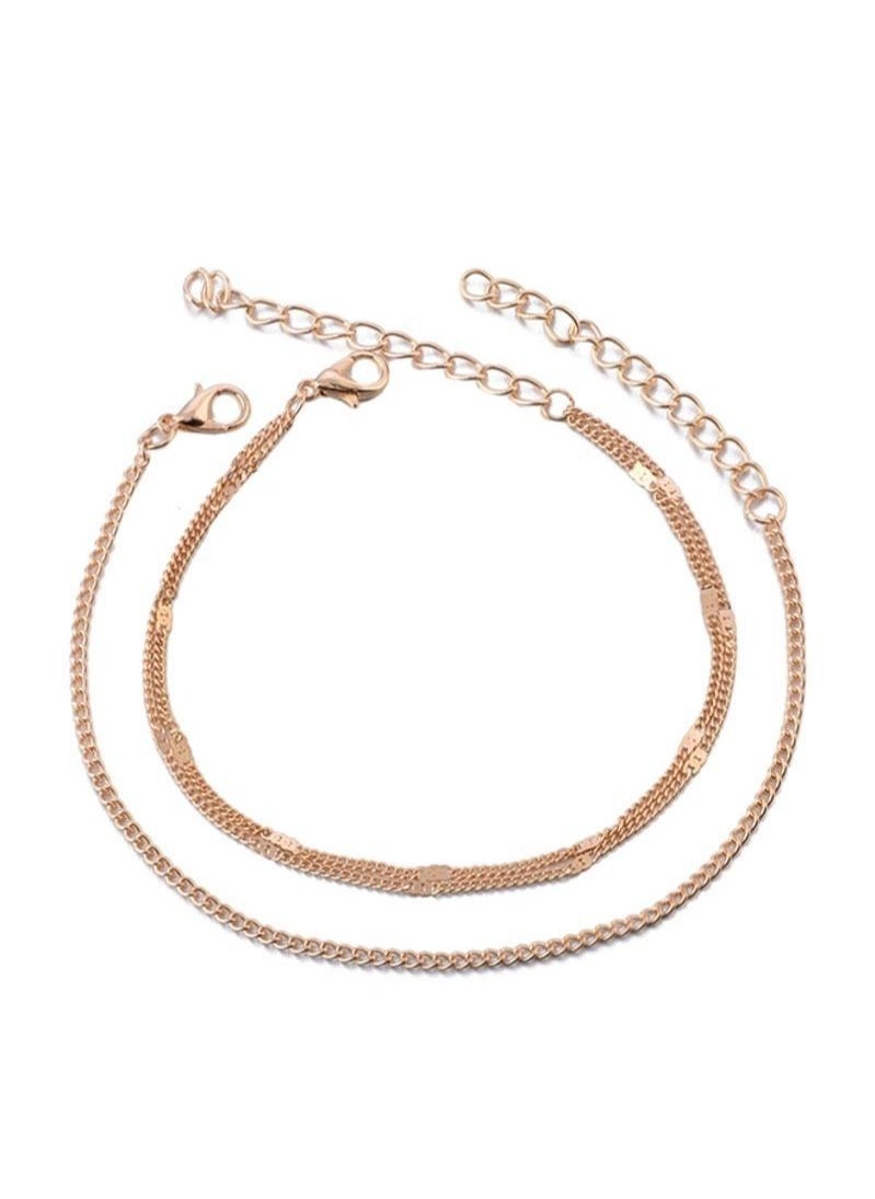 DURKU - 3-Piece Alloy Simple All Match Anklet Chain - Image 1