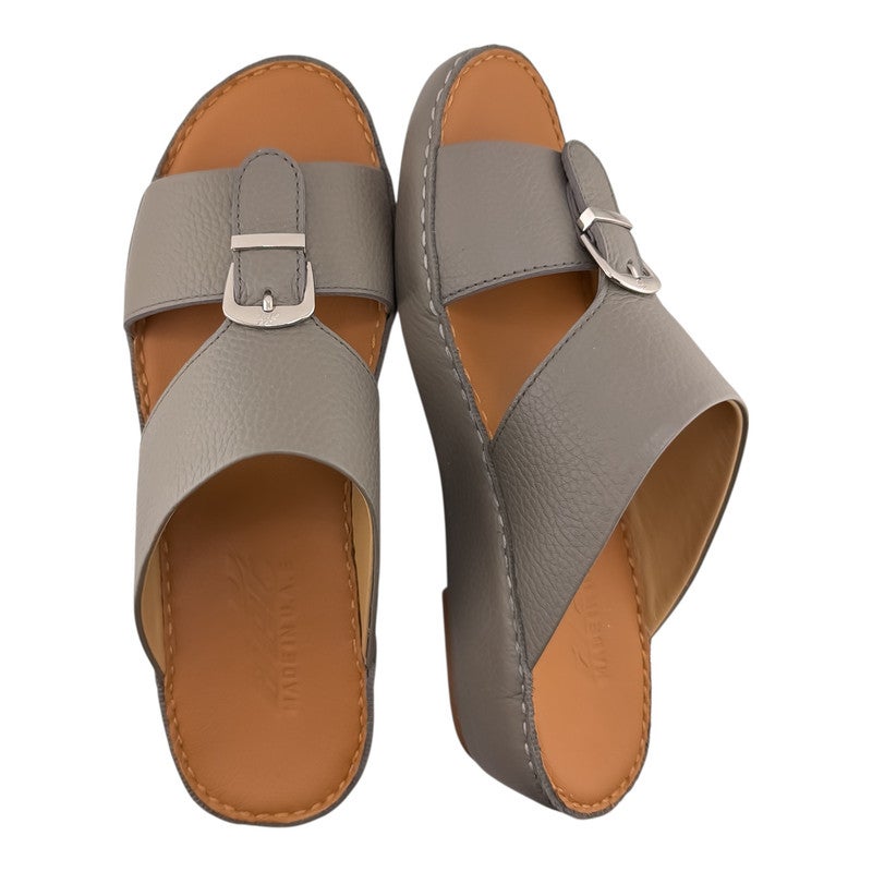 AET A E T Handmade Arabic Sandals For Men | Outdoor Mens Slippers | Everyday Flip Flops Open Toe | Arabic Genuine Milled Leather With Buckle|New Arabic Design | Tan Footbed | Comfortable & LightWeight - Image 2