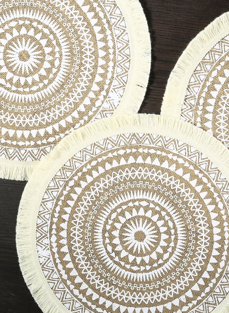 2pcs,Boho Jute Placemat with Tassels – Handcrafted Vintage Braided Design, Non-Slip, Heat Insulation, Waterproof & Dustproof, Perfect for Dining Table, Weddings, Festivals, Home Décor, Photography Props, Vase Display, and Holiday Parties  - Image 3