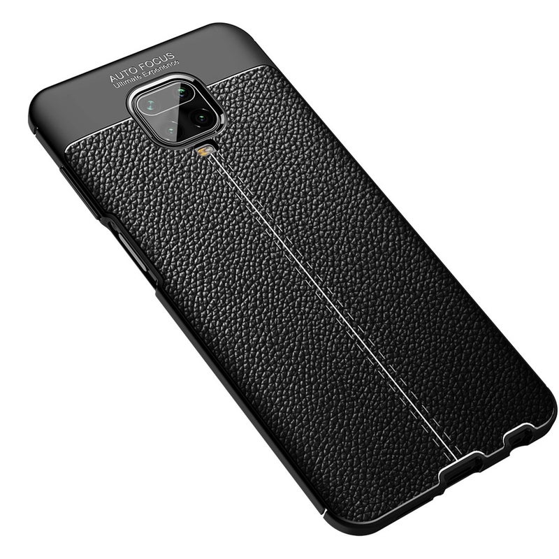 HuHa Protective Cover For Xiaomi Redmi Note 9 Pro Max Litchi Texture TPU Shockproof Case(Black) - Image 1