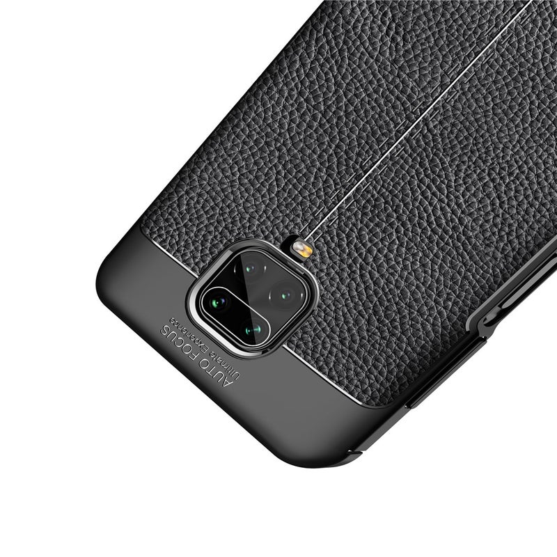 HuHa Protective Cover For Xiaomi Redmi Note 9 Pro Max Litchi Texture TPU Shockproof Case(Black) - Image 3