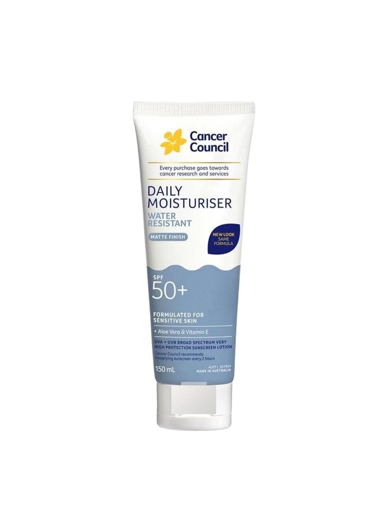Cancer Council - Cancer Council Sunscreen Body Lotion Moisturizer SPF50 Sun Care with Vitamin E Aloe Vera Broad Spectrum UVAUVB Sun Protection Sensitive Skin Paraben  Fragrance Free Water Resistant 150ml - Image 1