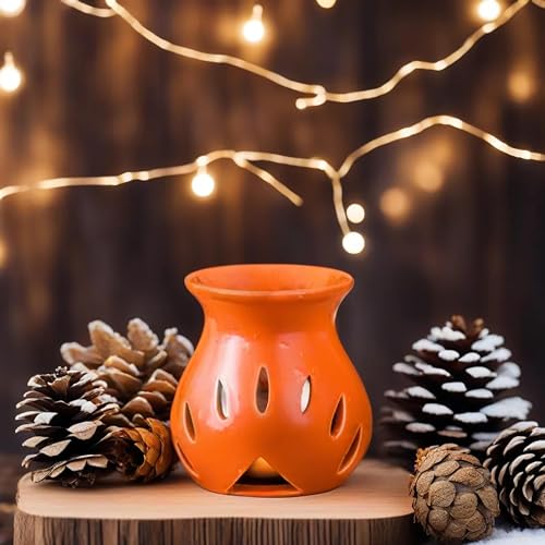 AURA DECOR AuraDecor Aroma Oil Diffuser Burner for Home Decor and Fragrance Diffuser with 15 ml Oil and 1 Tealight Candle (Orange, Medium) - Image 3