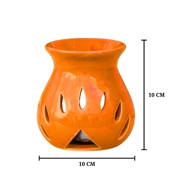 AURA DECOR AuraDecor Aroma Oil Diffuser Burner for Home Decor and Fragrance Diffuser with 15 ml Oil and 1 Tealight Candle (Orange, Medium) - Image 4