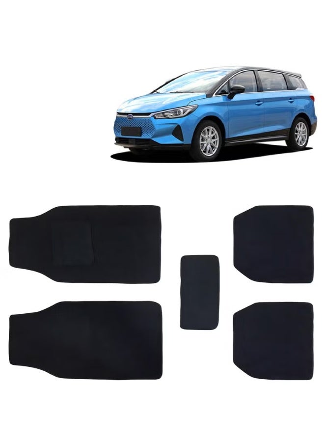 Classic Carpet Style Universal Car Mats for BYD E6 2021 Onwards Model Black Color Anti Slip Car Floor Foot Mats Complete Set of 5 Piece Executive Series - Image 1