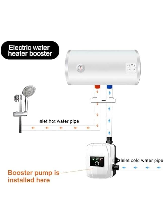 24V Household Pressure Booster Pump with Installation Accessories, 150W Automatic Mini Shower Pump Hot Cold Water Pump for Tap Water/Toilet/Bathroom Shower - UK Plug (White) - Image 4