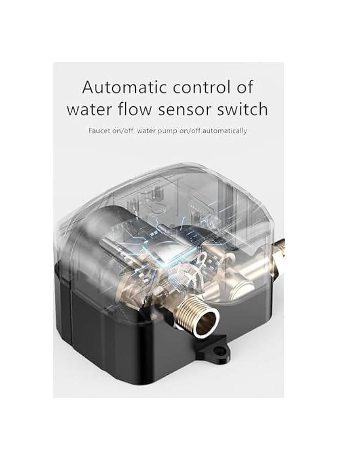 24V Household Pressure Booster Pump with Installation Accessories, 150W Automatic Mini Shower Pump Hot Cold Water Pump for Tap Water/Toilet/Bathroom Shower - UK Plug (White) - Image 3