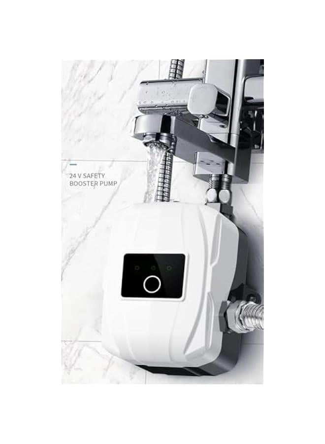 24V Household Pressure Booster Pump with Installation Accessories, 150W Automatic Mini Shower Pump Hot Cold Water Pump for Tap Water/Toilet/Bathroom Shower - UK Plug (White) - Image 5