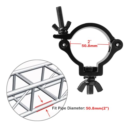 GBGS 20 Pack Black DJ Light Clamps Fits O.D. 2" Truss,Max Load 220lb, Aluminum O-Clamp for Stage Moving Head Lighting - Image 2