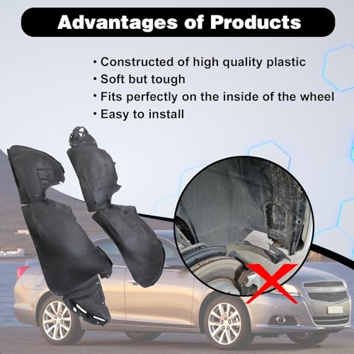 Sekeseauto 2Pcs Front Fender Liner Set,Left and Right Side, Fit for Chevrolet Malibu 2016-2018 L/LS/LT/Premier, Replace# GM1248265 GM1249265, 84062807 84062808 - Image 4