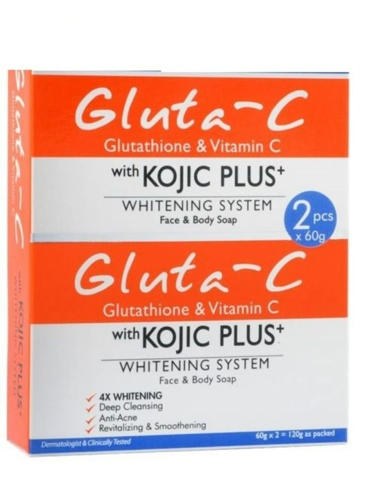 GLUTA C GLUTA-C WITH KOJIC PLUS LIGHTENING & BRIGHTENING SOAP 60g*2 