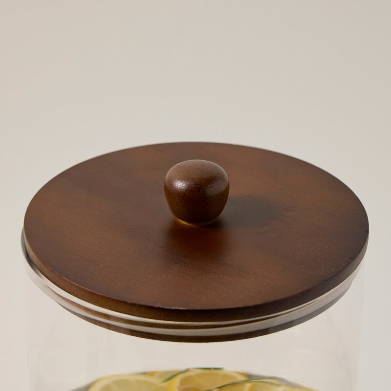 لا ميسا موزع عصير زجاج بغطاء وقاعدة خشبية - Image 4