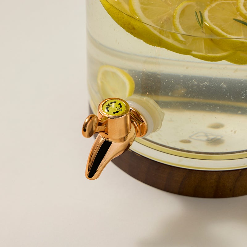 لا ميسا موزع عصير زجاج بغطاء وقاعدة خشبية - Image 3