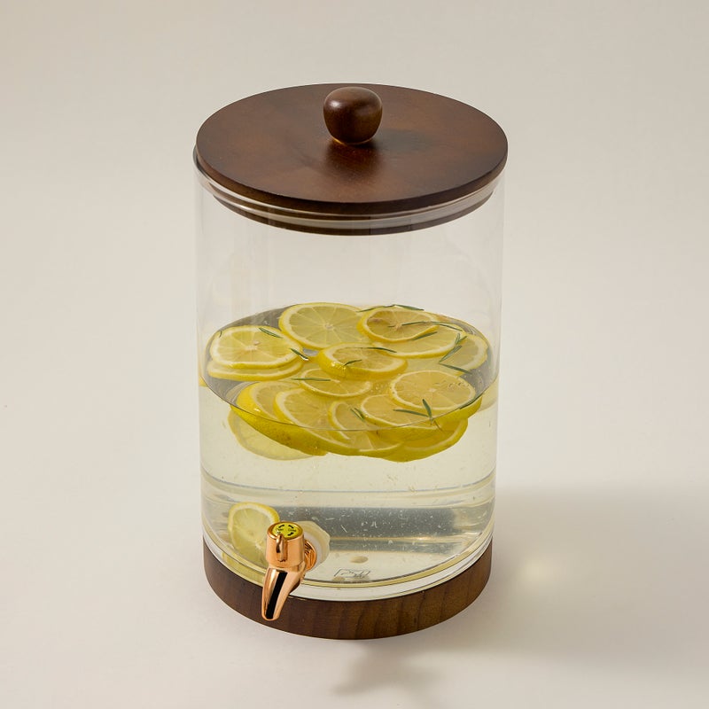 لا ميسا موزع عصير زجاج بغطاء وقاعدة خشبية - Image 2