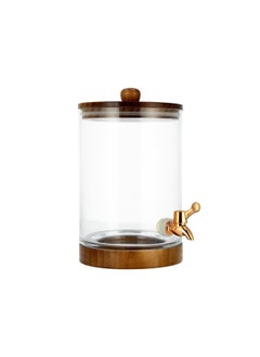 La Mesa Clear Dispenser With Wooden Base & Lid & Tap  - Image 3