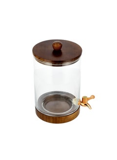 La Mesa Clear Dispenser With Wooden Base & Lid & Tap  - Image 4