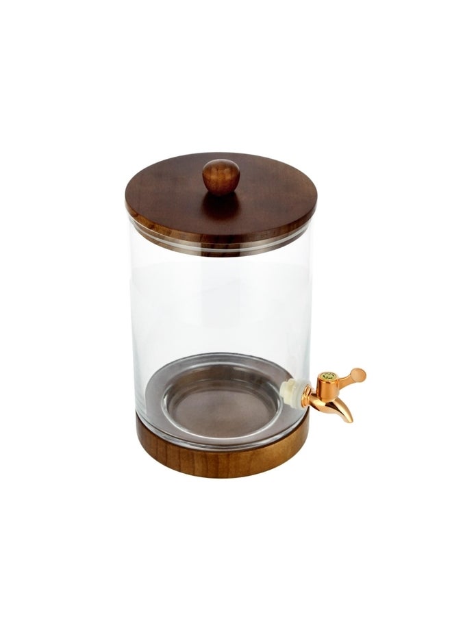 La Mesa Clear Dispenser With Wooden Base & Lid & Tap  - Image 4