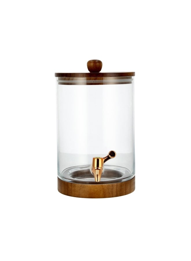 La Mesa Clear Dispenser With Wooden Base & Lid & Tap  - Image 2