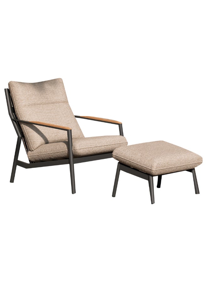 ليفينج اكسنتس بالمس ريلاكس أريكة مفردة مع مسند قدم بيج ورمادي 90 × 101 × 74 سم 23171 - Image 1