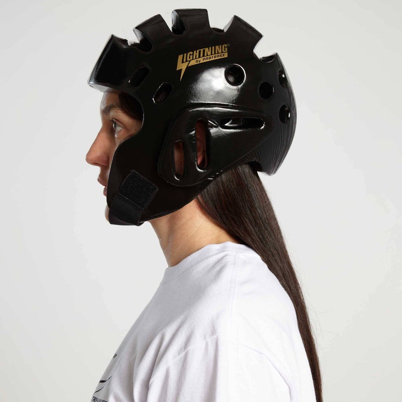ProForce Lightning Sparring Head Guard/Headgear - Black - Large - Image 5