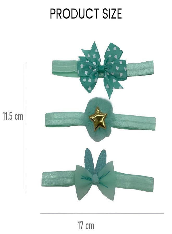 SYGA 3 Pcs Baby Girl Headband Strechable Bow Crown Flower Soft Hairband Suitable For 0-3 Years (Color 11) - Image 3