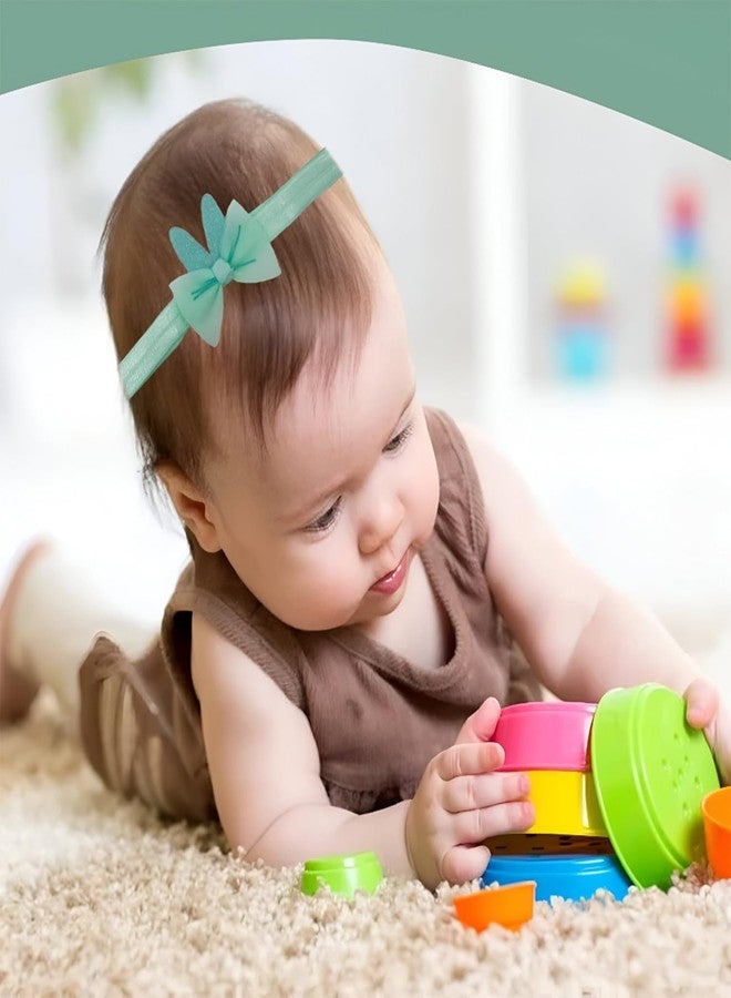 SYGA 3 Pcs Baby Girl Headband Strechable Bow Crown Flower Soft Hairband Suitable For 0-3 Years (Color 11) - Image 4