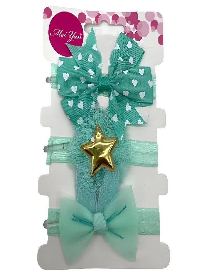 SYGA 3 Pcs Baby Girl Headband Strechable Bow Crown Flower Soft Hairband Suitable For 0-3 Years (Color 11) - Image 1