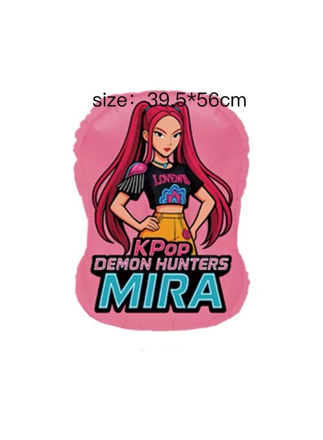 Kpop Demon Hunter Birthday Balloon Set – 5 Pcs Party Decoration for Girls kpop foil balloon decorations Mira  girls party supplies - Image 2