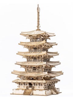 Rolife Wood Model Kits For Adults To Build 3D Puzzles Diy Fivestoried Pagoda Birthday Unique Gifts For Friends Or Family  - Image 1