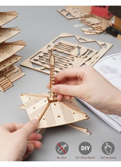 Rolife Wood Model Kits For Adults To Build 3D Puzzles Diy Fivestoried Pagoda Birthday Unique Gifts For Friends Or Family  - Image 4