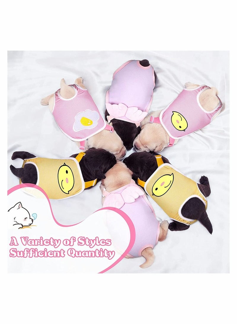 KASTWAVE Dog Diaper, 3 Pieces Striped Sanitary Pantie with Adjustable Suspender Washable Reusable Puppy Sanitary Panties Cute Pet Underwear Diaper Jumpsuits for Female Dogs (Pink, Yellow, Purple) - Image 2