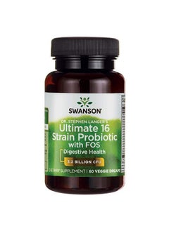 Dr. Stephen Langer Formula Natural Probiotic W/ Prebiotic Fos 16Strain Supplement Promoting Digestive Support W/ 3.2 Billion Cfu Per Capsule (60 Veggie Capsules)