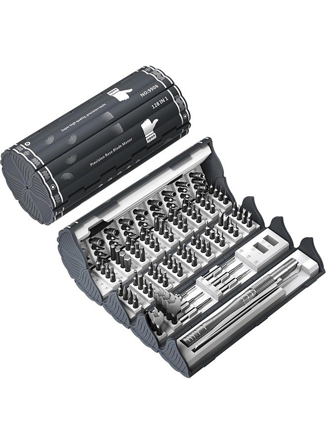 128 in 1 Electronics Precision Screwdriver Set, Professional Magnetic Repair Tool Kit with 122 Bits for Computer, PC, iPhone, Laptop, Game Console, Watch, Xbox, PS5, MacBook, Ring Doorbell  - Image 1
