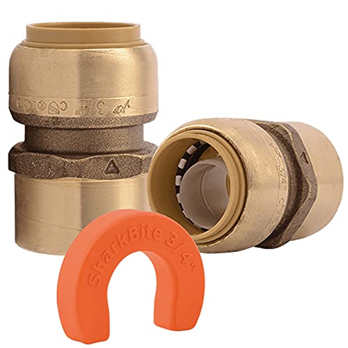 SharkBite 3/4 Inch Water Heater Connection Kit, Push to Connect Brass Plumbing Fittings, PEX Pipe, Copper, CPVC, PE-RT, HDPE, 22441LF - Image 1